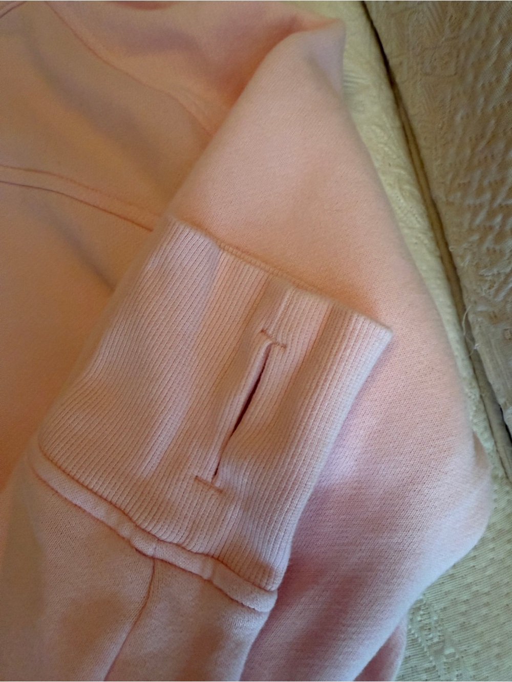 Lululemon Cropped Scuba Light Pink Hooded Zip Jacket - Picture 4 of 5